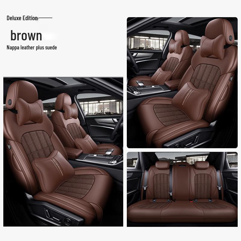 Universal Suede Car Seat Cover: Full Coverage, Ventilated, All-Season Cushion