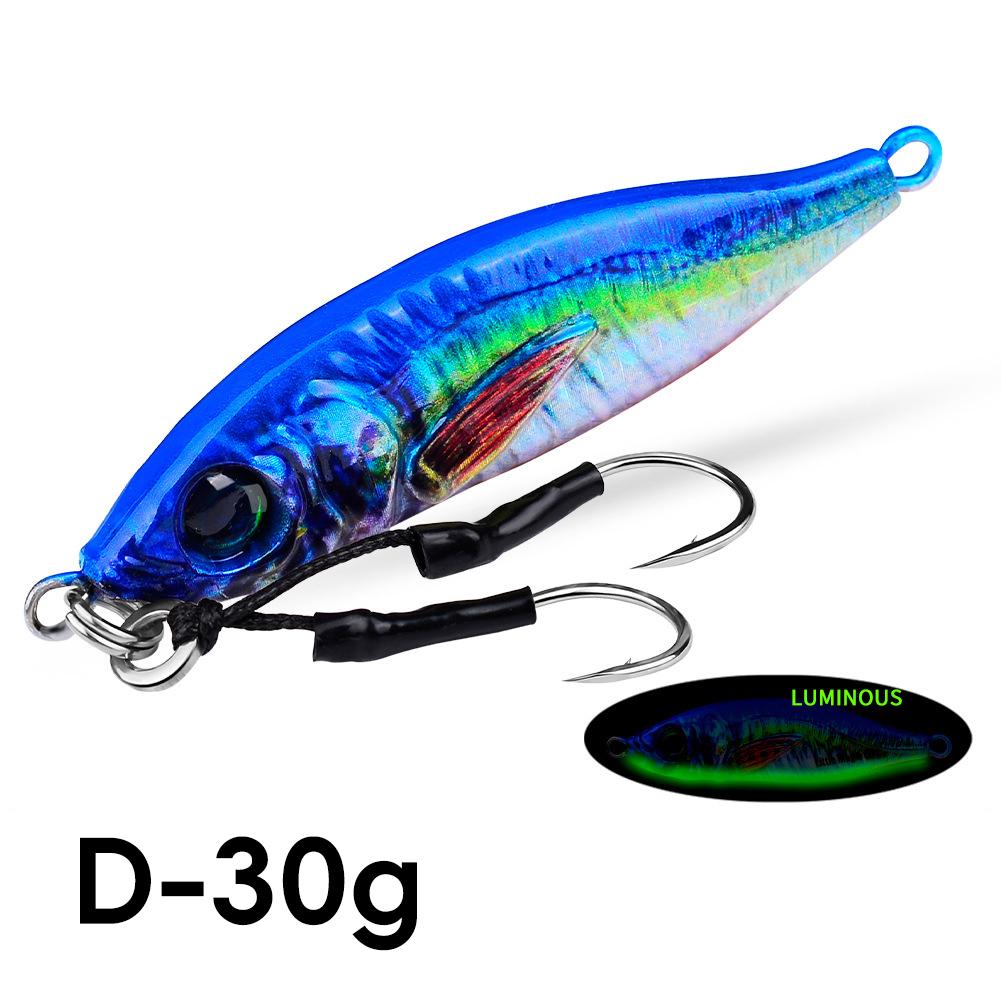 1PC 30/40G 3D Printed Iron Plate Lure Bait Bionic Fish Scale Coating Fluorescent Long-Range Metal Bait For Bass And Mandarin Fish