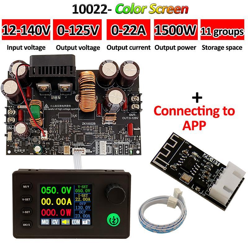 22A/1500W DC DC Buck Converter CNC Adjustable DC Stabilized Voltage Power Supply Step-down Module with Bluetooth/USB Module