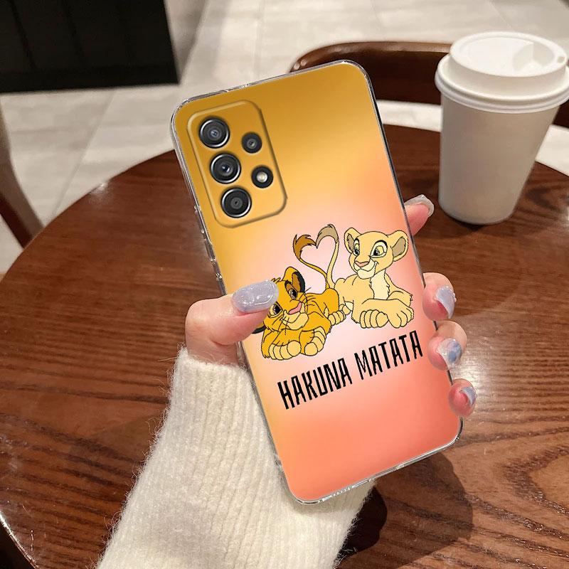 Clear Case For Samsung Galaxy A57 A37 A56 5G A36 Cases A55 A54 A35 A26 A07 A17 A16 A06 A34 A15 Cover The Lion King HAKUNA MATATA