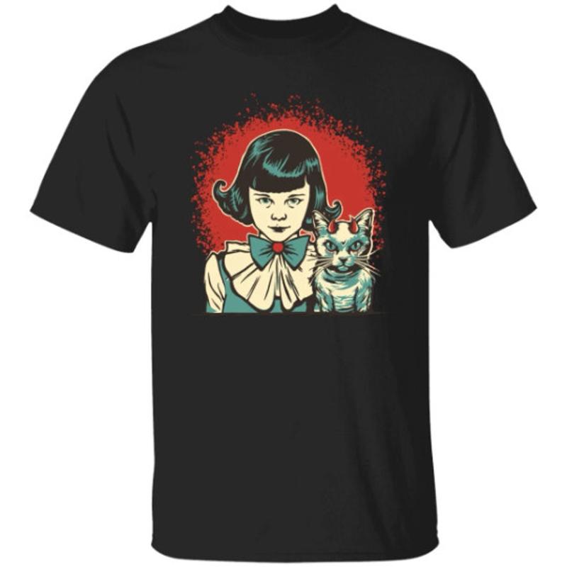 Diabolic CaT T Shirt Halloween Funny Cute Sarcastic Kitten S