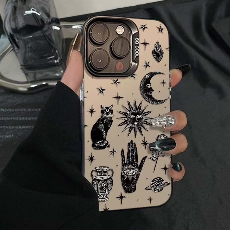 Retro Cat Stars Phone Case for Apple iPhone 17 Air, 16, 15, 14 Pro, 13