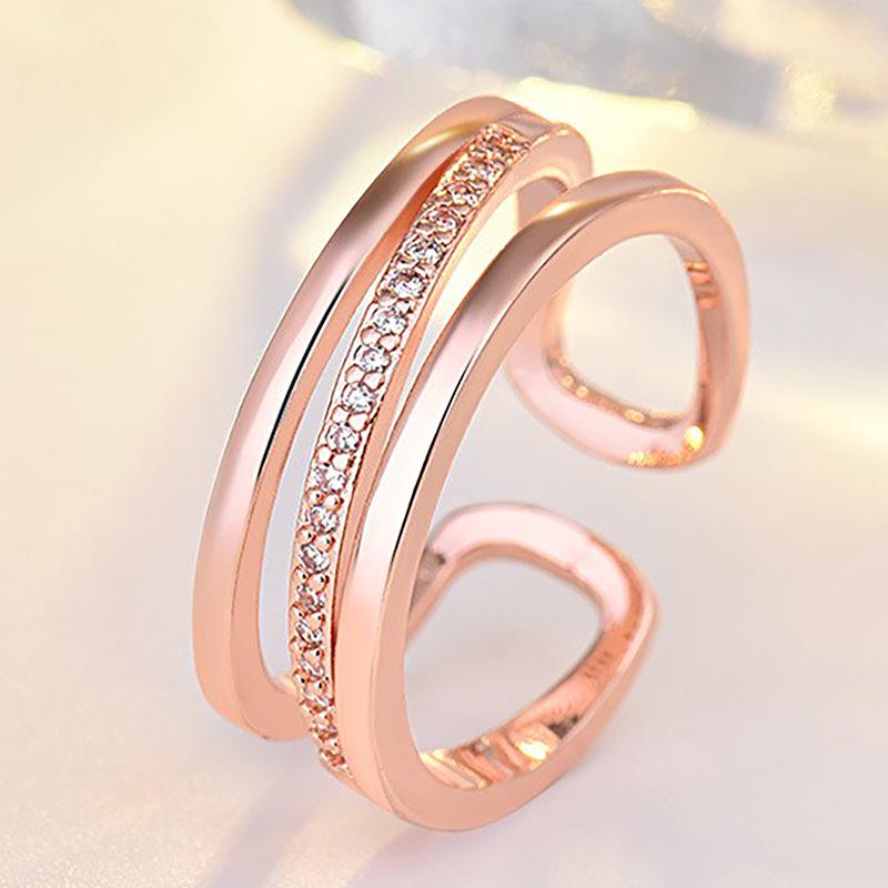 New 925 Sterling Silver Ring AAA Zircon Adjustable Size Engagement Rings for Women Wedding Ring Party Fashion Nice Jewelry Gift