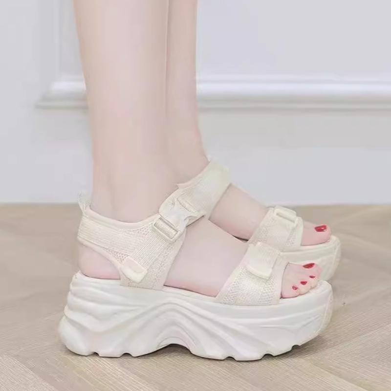 Damen Sandalen für Outdoor-Bekleidung im Sommer, Allround-Sohle, Rutschfest, Dicksohlige Plateau-Sport-Strandschuhe