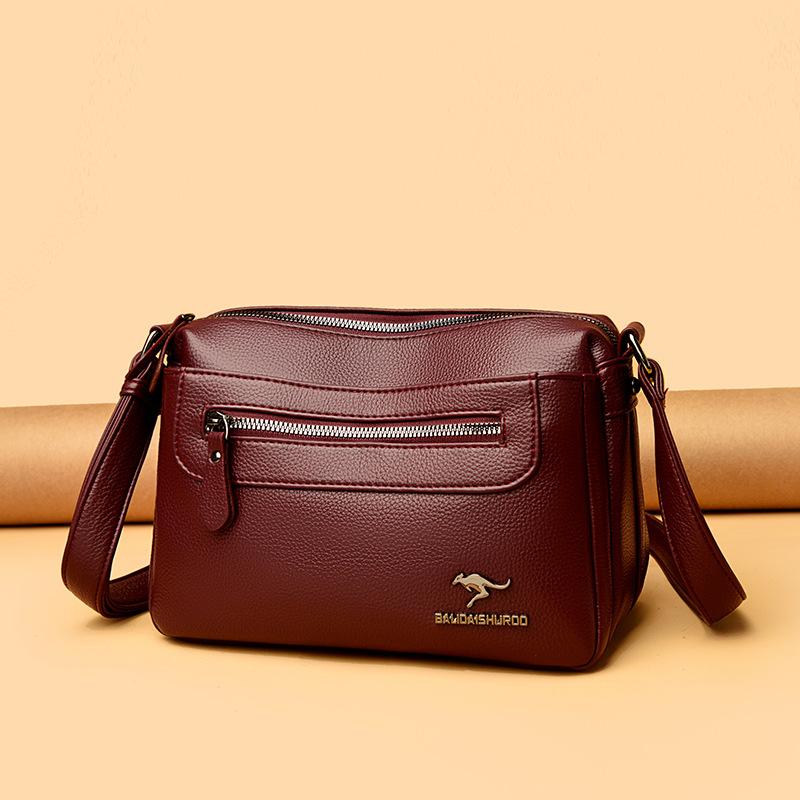 Ladies' Single-shoulder Small Crossbody Bag, Soft Leather Mom's Summer Large-capacity Mobile Phone Case