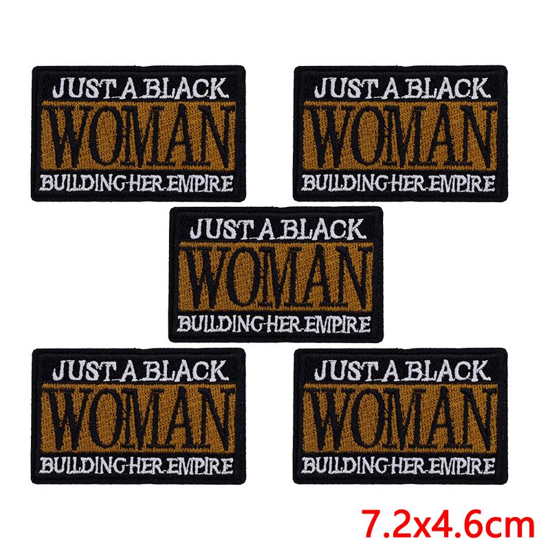 10PCS Fashion Black Girl Embroidered Patch Iron On Patches For Clothing Black Girl Magic Patches For Clothes Jackets Sewing DIY