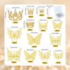 51 PCS Gold Crowns for Flower Bouquets Flower Bouquet Accessories Including 15 PCS Bouquet Crown 36 PCS Butterfly Decorations and 50 Pcs Flower Pins
