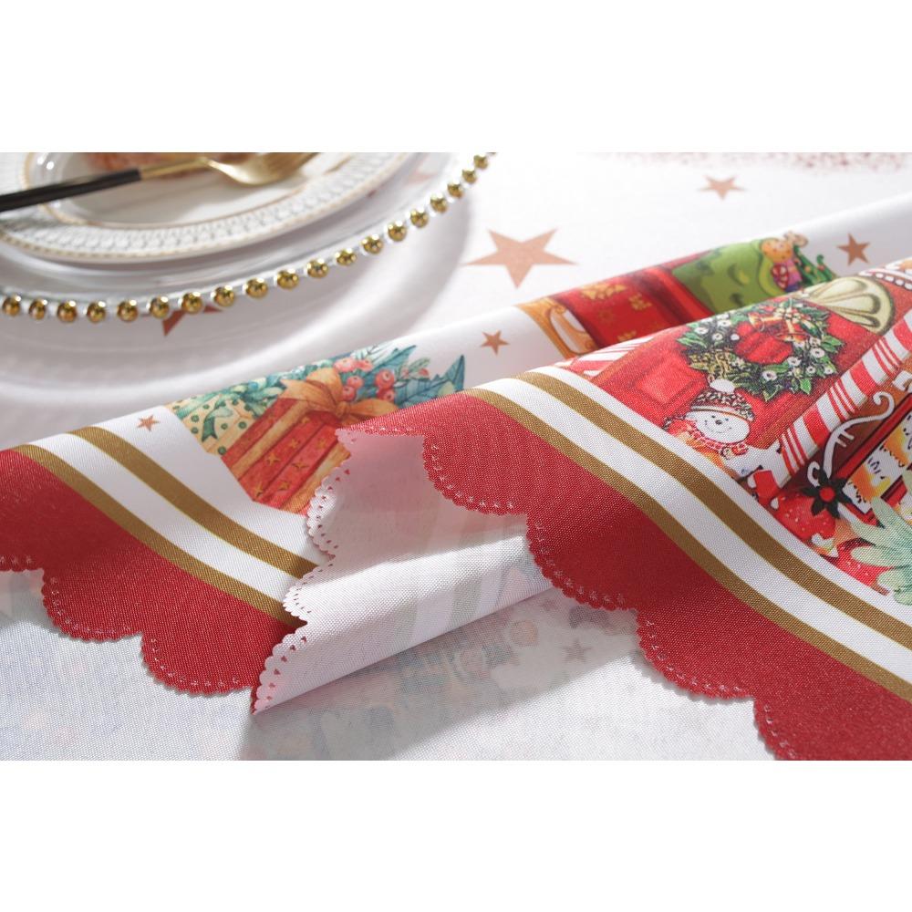 Neue Tischdecke, bedruckte wasserdichte und ölabweisende festliche dekorative Tischdecke für den Weihnachtstag