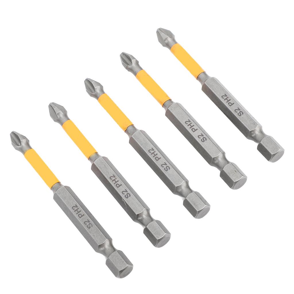 5 Stück Kreuzschlitz-Schraubendreher-Bits S2 Legierter Stahl Schlagfestigkeit Schraubendreher-Bit-Set für Industrie