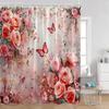 Romantic Rose Shower Curtain - Vibrant Floral & Butterfly Designs for Elegant Bathroom Décor, Waterproof, Easy Care & Soft Touch