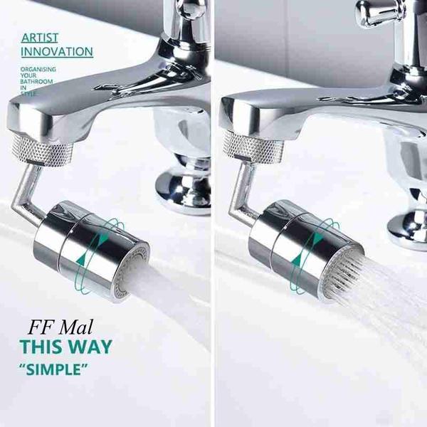 Universal Faucet Metermall 720 Degree Rotating Tap Filter Tip Water Bubbler Faucet Anti-Splash Economizer Kitchen Supplies