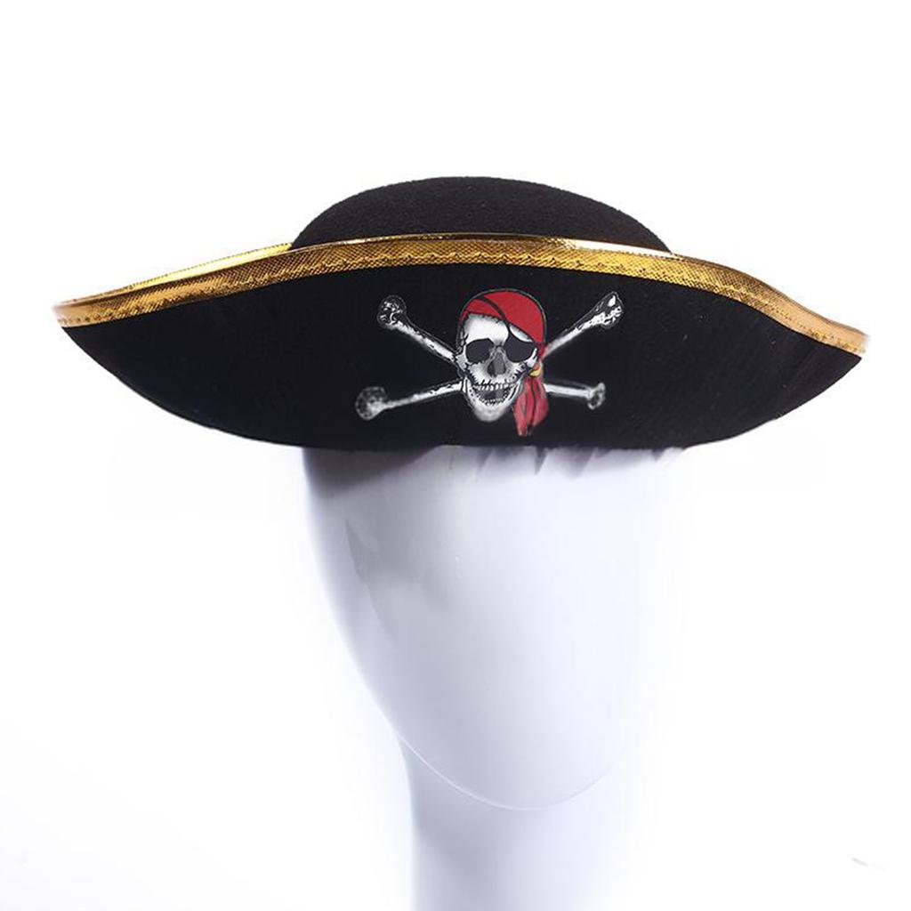 Kapelusz piracki na imprezę cosplay, kapelusz tricorne, impreza halloweenowa, kapelusz z przewrotką, odgrywanie ról, kostium piracki
