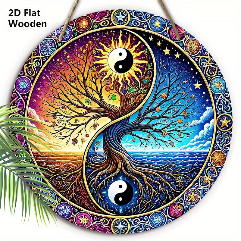 

Винтажная деревянная табличка с узором Древа Жизни - Ретро декоративная табличка в стиле фермерского дома - Идеально для декора дома и вечеринки - Идеальный подарок для друга 20cm/7.87in