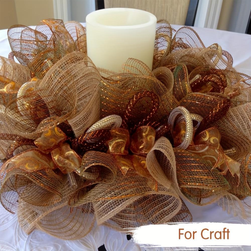 120 piedi Polipropilene Confezione da 4 Rotoli di Nastro Decorativo a Rete Necessari per Corone, Addobbi per Albero e Decorazioni per Porta, Perfetti per Pasqua, Ringraziamento