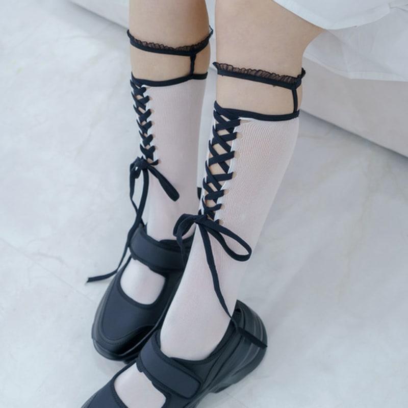 Meminn Van Tie Knee Socks 2colors