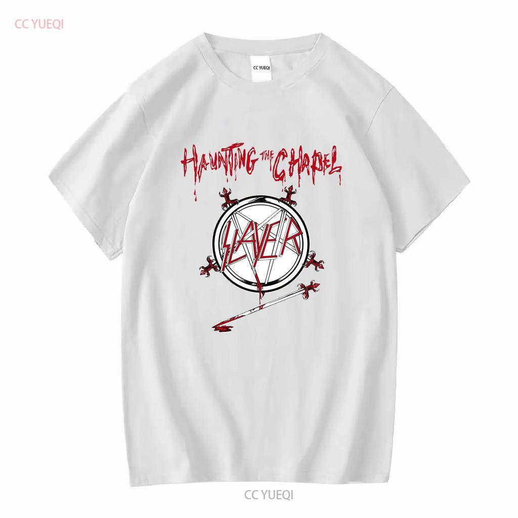 Slayer Haunting The Chapel T Shirt Mens Medium M Heavy Metal vintage Washed Stretched homme streetwear designer clothes Unisex