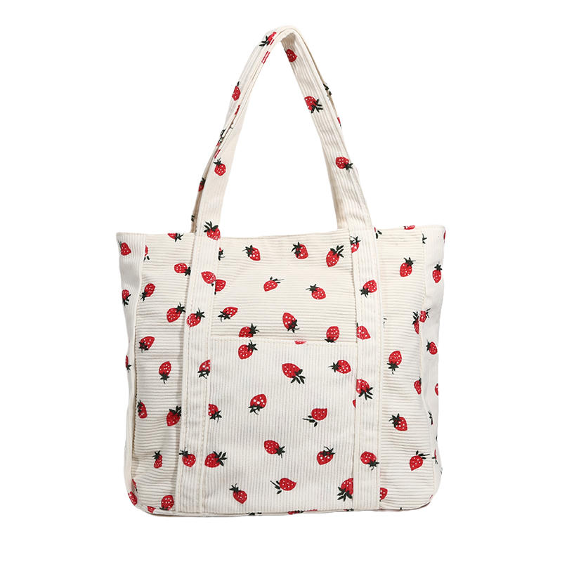 Tote Bags for Women Large Handbag Purse Lightweight Shoulder Bag with Zipper Crossbody Bag Handbags for Work Travel Cherry Print White Bag