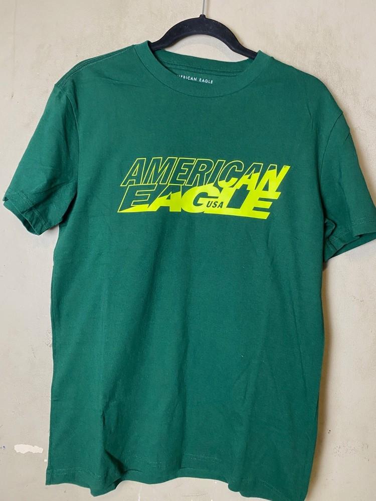 American Eagle Unisex Green Neon Yellow Logo Short Sleeve T Shirt Sz S Unisex T-Shirt XXXL