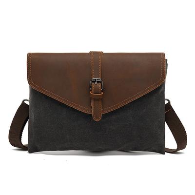New Retro Handbag for Men Grab Bag for Men Envelope Bag Trendy Waterproof Canvas Small Single Shoulder Crossbody Bag