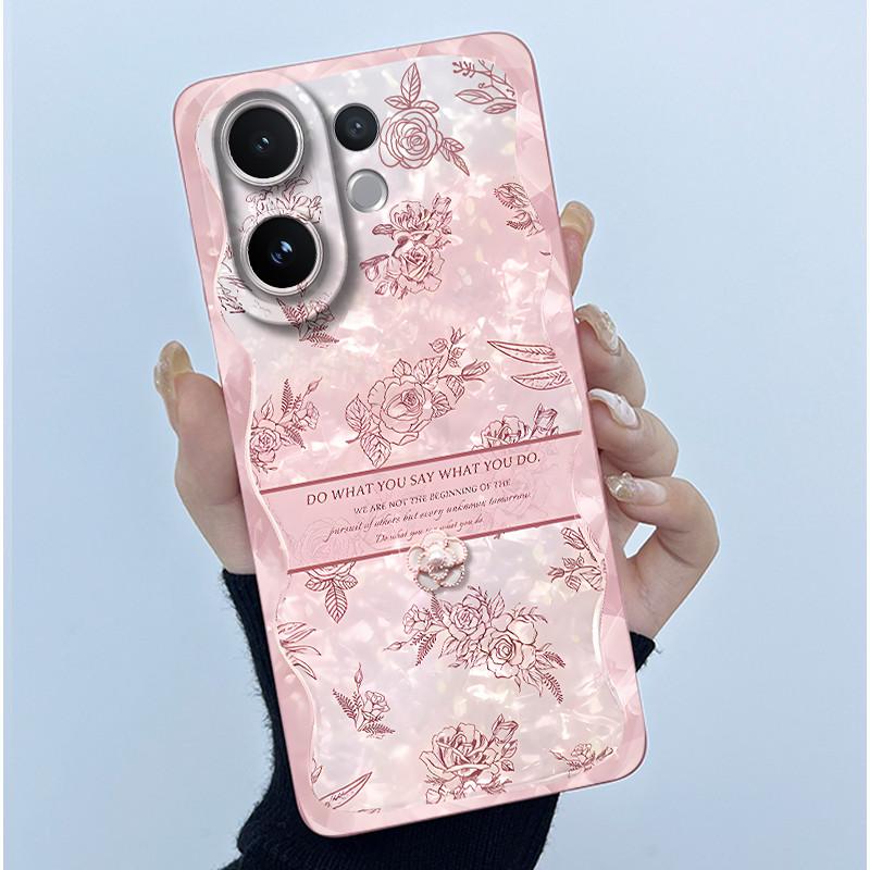 For Vivo V60 Phone Case V2511 Cover Fashion Simplicity Flowers Soft Liquid Silicone Shell For Vivo V 60 VivoV60 5G 2025 Fundas