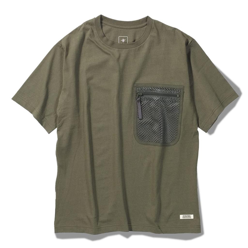 Foxfire Men's Mesh Pocket T-Shirt, Size 6215293, Olive, Medium