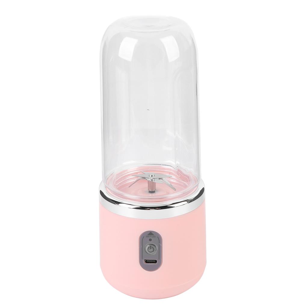 400ml Portable Blender for Juices Smoothies Powerful Blender USB Rechargeable Fruit Juicer Cup Pink
