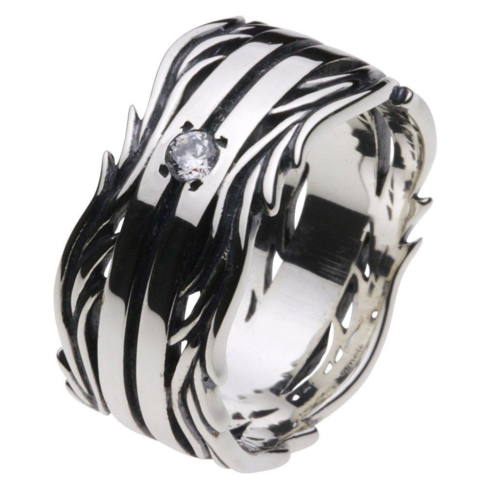 

Double Arabesque Ring White Zirconia 925 Silver r0292 17 [Cenote] [Silver Accessories] No.