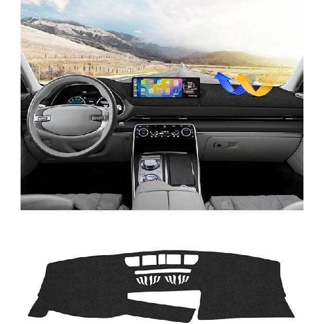 CARTIST Dash Cover Fit For Genesis GV80 2024 2025 Dashboard Cover Mat For GV80 Accessories Non-Slip Carpet Sunshield Glare UV Rays Protector
