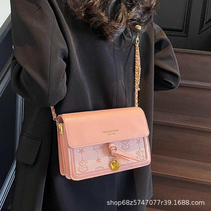 Fashion Simple Small Square Bag Small Bag Women's 2025 New Trendy Niche Design Chain Crossbody Bag Commuter Shoulder Bag