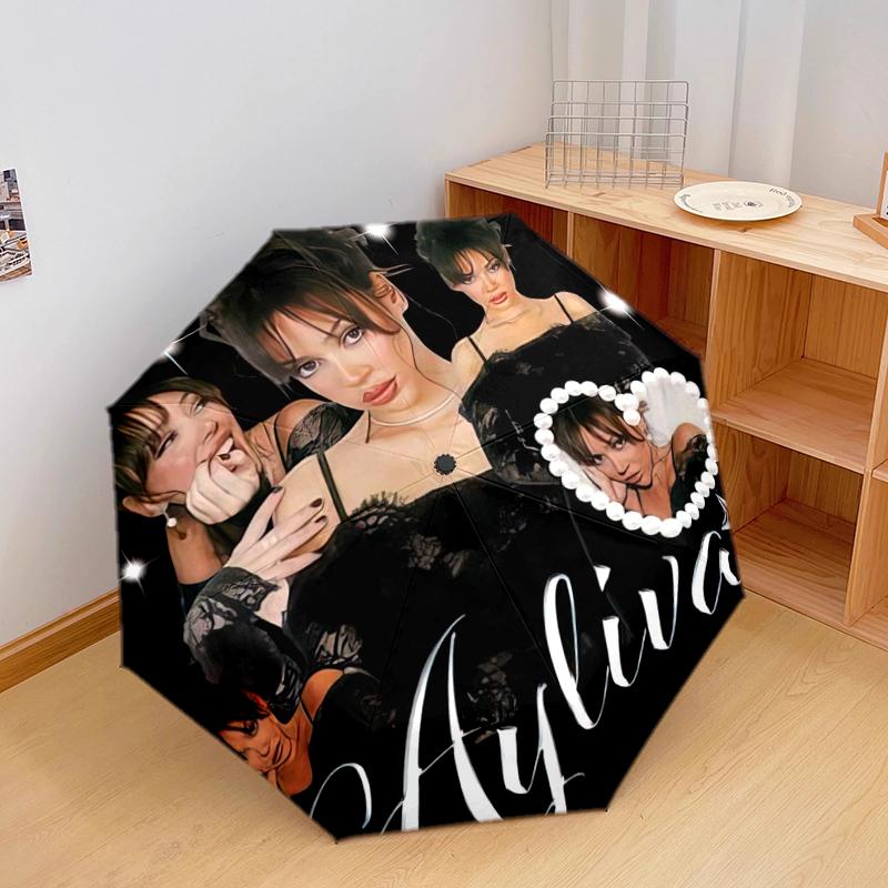 

1pc Ayliva pattern Umbrella Portable Folding Umbrella Iron Frame Hole Bone Structure Outdoor Home Umbrella разноцветный