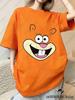 Summer New Cartoon SpongeBob Print T-shirts For Women Casual Street Hip Hop Tshirts Kawaii Sleepwear For Couple Y2K Loose Tops