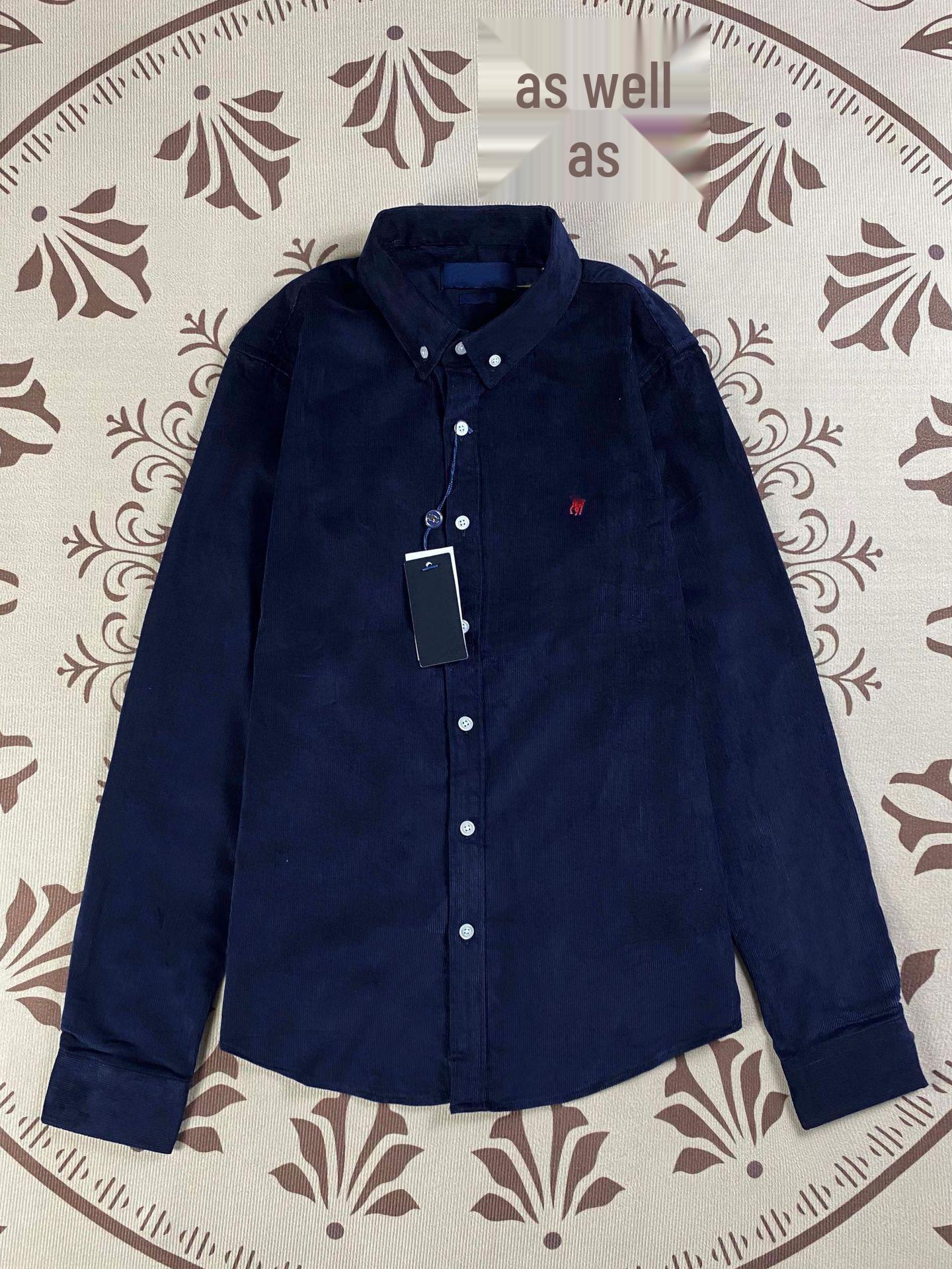 Discount Market RL Ralph Lauren Dames Geborduurd Paard Logo Katoenen Vest - Casual Ribfluweel Lange Mouw Herfst/Winter Top M (50-57 kg) marineblauwe kleur