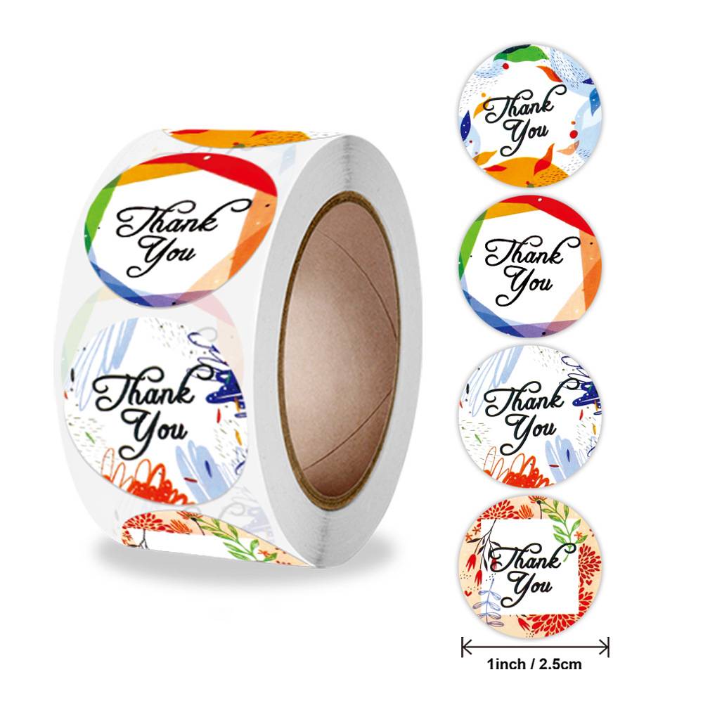 Asi 500 ks 1palcových nálepek s poděkováním za lepicí štítky na obálky papírenské potřeby Ručně vyráběné nálepky na dekorace svatebních dárků