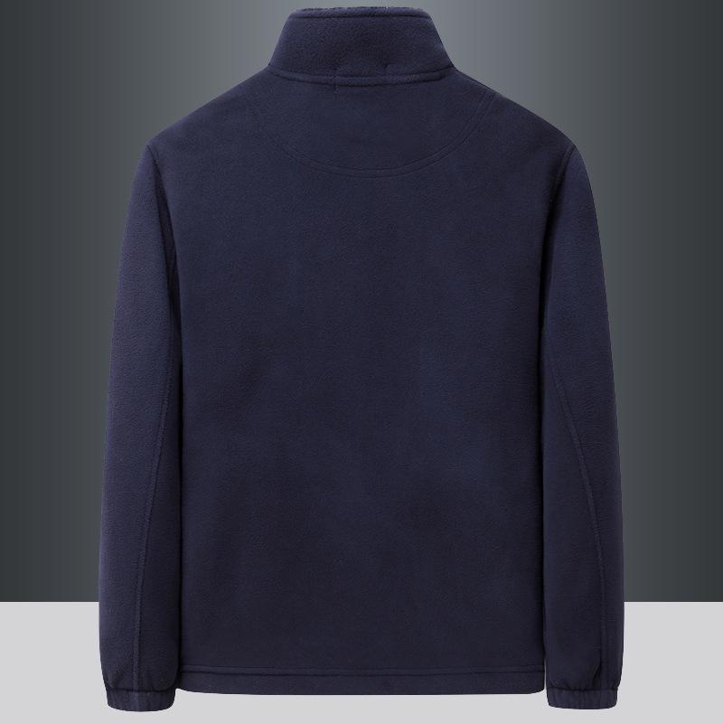 Men's Plus Size Windproof Fleece Jacket - Outdoor Sports Stand Collar Cardigan