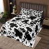 Cowhide Coverlet Set Farm Animal Fur Bedspread Queen/Full for Boy Girl Bedroom 2/3 Pcs Western Rustic Cowboy Farmhouse Quilt Set