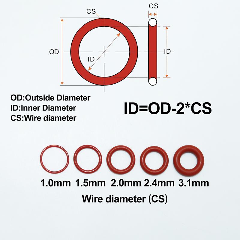 Silicone O Ring CS 1/1.5/2.0/2.4/3.1 Plumbing Gasket Sealing Washer Heat resistance Oil Resistan Faucet Car VMQ Oring