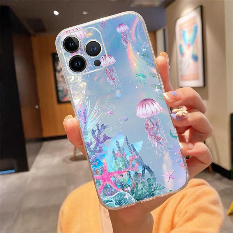 Sea Creatures Jellyfish Phone Case For Iphone 15 14 Pro Max 13 12 11 Pro Max XSMax XR 12 13 Mini 14 Plus