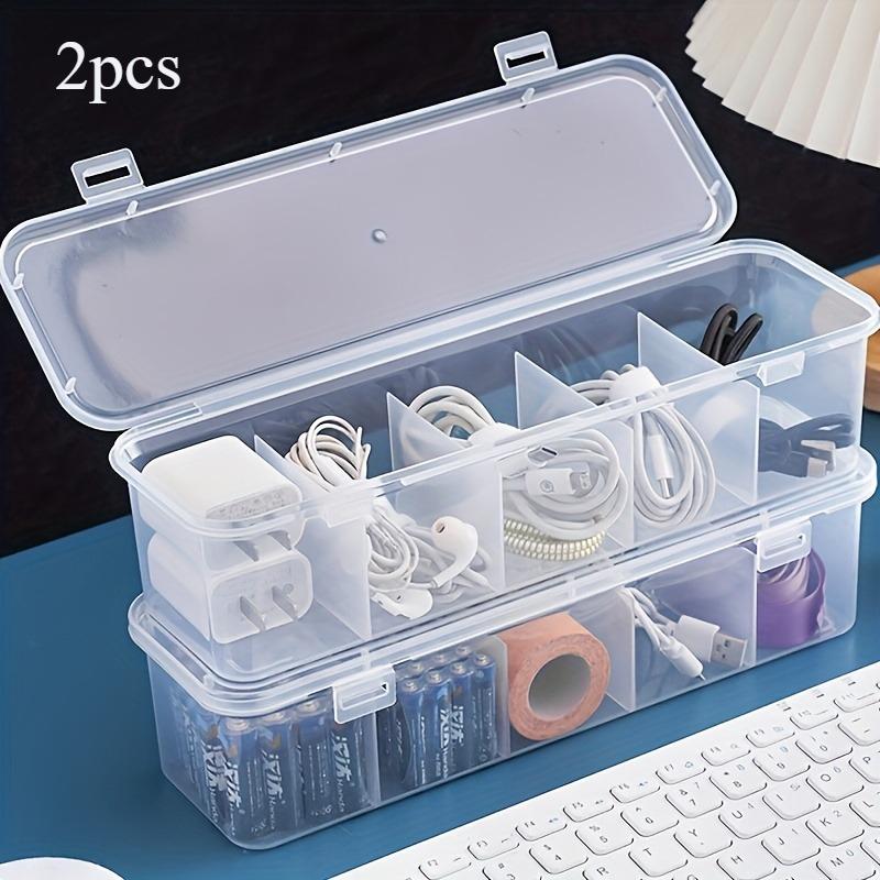 Multipurpose Organizer for Cables,Earphones & Office Supplies, Durable Rectangular Desk Organizer with Flip-Top Closure for Home