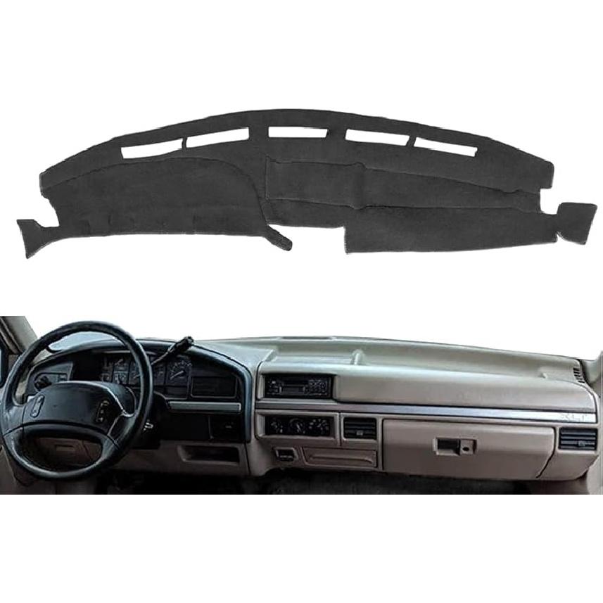 Dash Cover Mat  Fit For Ford F150 F250 F350 Pickup Truck 1992 1993 1994 1995 1996,Dashboard Cover Pad Carpet (Dark Gray) J20