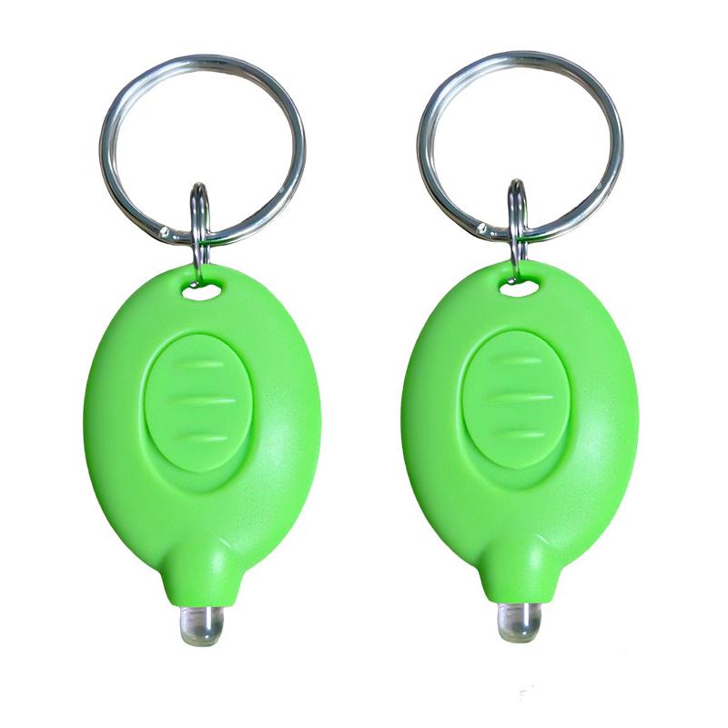 2PCS Mini Keychain LED Flashlight UV Torch Keyring Lamp Button Battery Lanterns White Light Children's Outdoor Light Torch