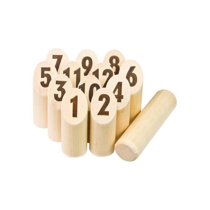 Mölkky Skittles Game Tactic - 13 Pieces - Made of Wood - for Children from 6 Years Old