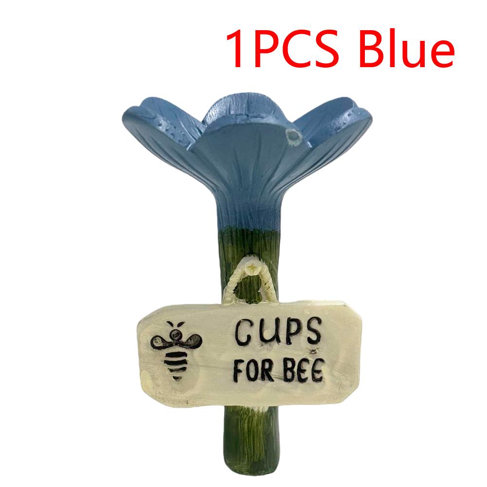 Resin Bee Watering Station with Flower Design Bee Water Feeder for Thirsty Pollinators Insects for Outdoor Garden Yard Decor