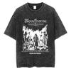 Hra Bloodborne Lovce Hrůzy Vybledlé Nadměrné Yk Tričko Unisex Dámské Ležérní Bavlna Unisex Retro Streetwear FeUnisex Unisex Oblečení