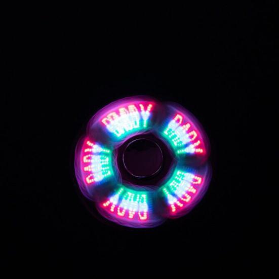 Rotating Finger Spinner Light Effect Changing Patterns LED Electroplate Finger Fidget Hand Spinner for Home