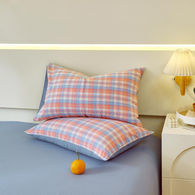 Хлопок 2 шт. Наволочки Домашнее постельное белье Декоративная Серия в клетку и полоску Наволочка Свадебная Супер мягкая Наволочка 48x74cm