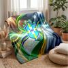 Brazil Football Printed Flannel Blanket Skin Friendly Warm Decorative Throw for Indoor Couch Bed Daily Use