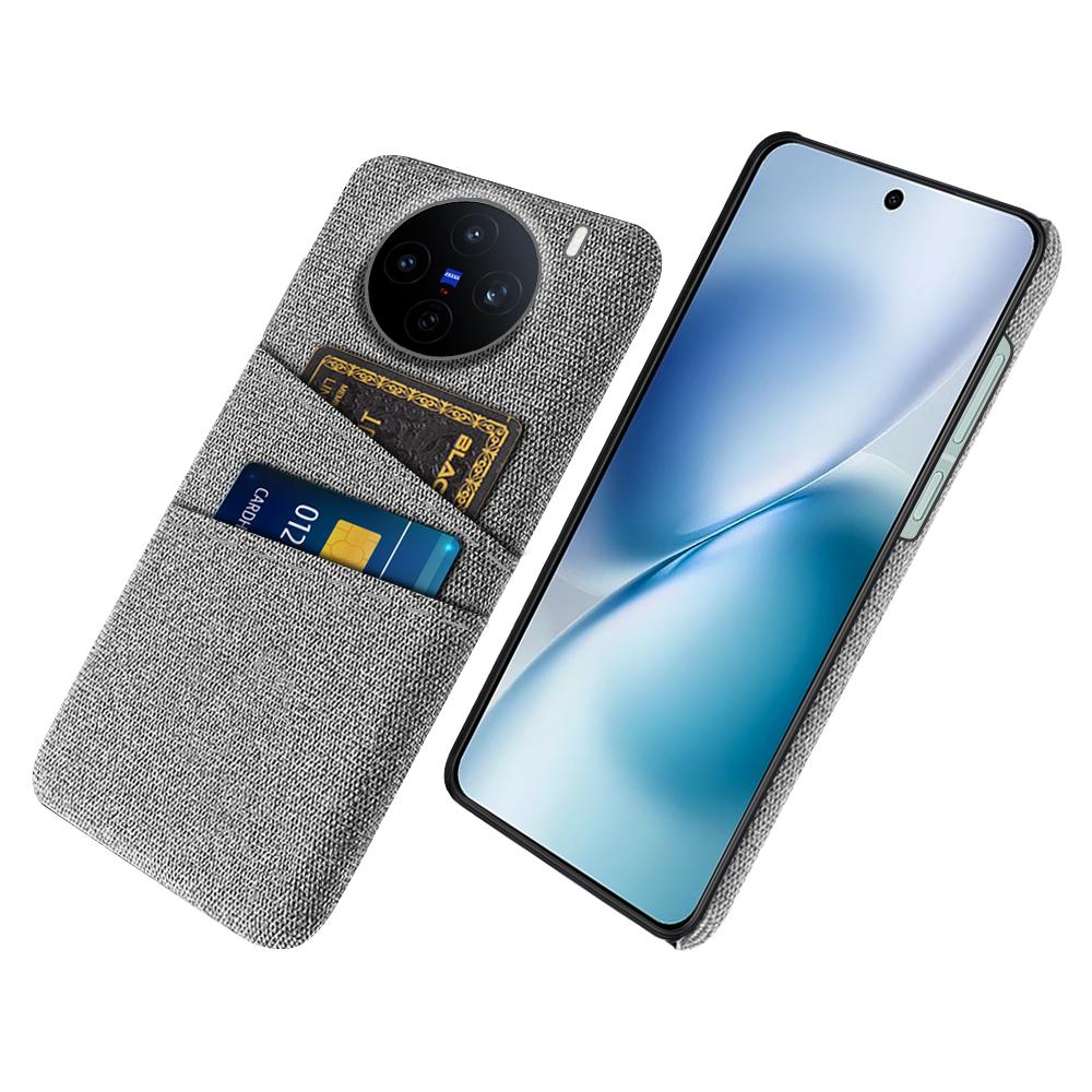 

For vivo X200s 5G Case Cloth+Hard PC Phone Cover with Dual Card Slots Light Grey