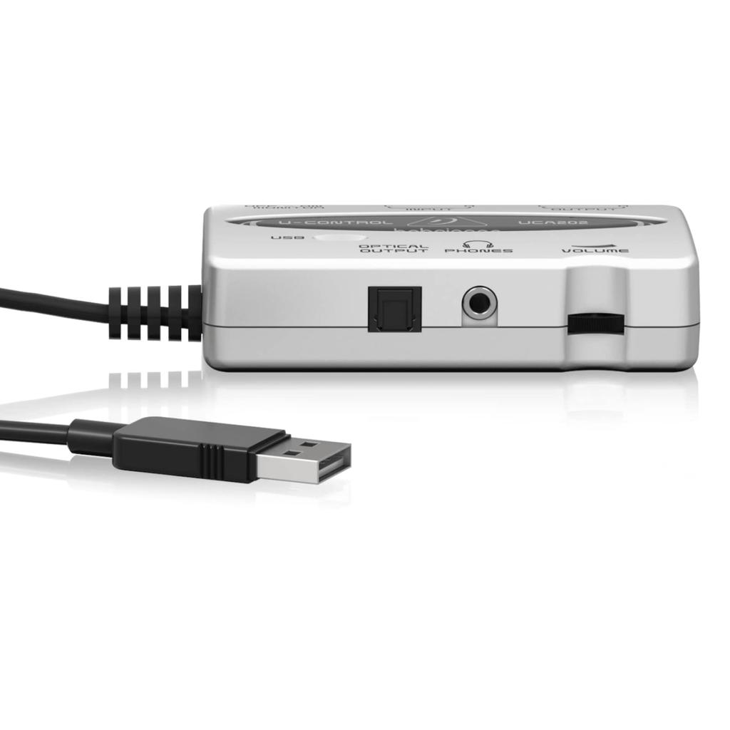 Behringer U-CONTROL 2-input, 2-output USB Audio Interface with Digital Output, White, UCA202