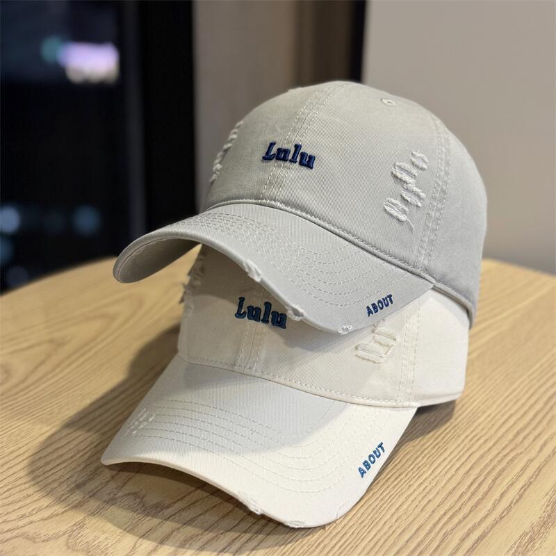 High quality letter embroidered cap, enlarged and deepened, large head circumference hat, women's wide brim, showing the face, small baseball trend
