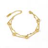 Elegant Gold-Plated Double-Layer Butterfly Bracelet with Diamonds, Fashionable Titanium Steel Jewelry for Women